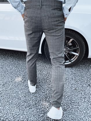Šedé chinos kalhoty s ozdobným pasem V6 PACP-0118