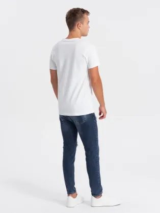 Pánské broskvové tričko s potiskem V3 TSPT-0144