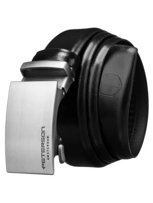 Černý kožený pánský opasek s automatickou sponou