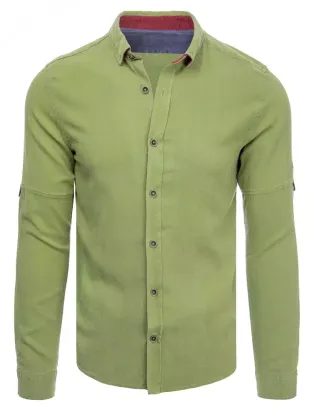 Olivová bavlněná košile v ležérním stylu