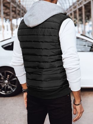 Trendy vesta s kapucí v černé barvě