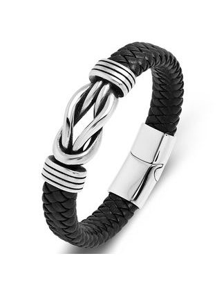 Elegantní černý náramek pro muže s uzlem