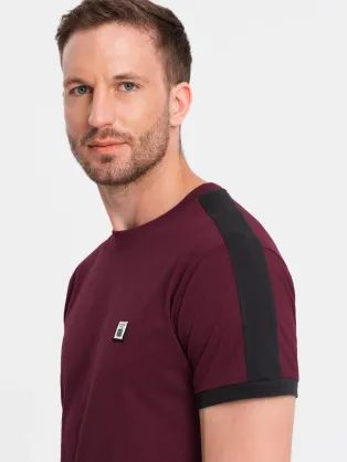 Bavlněné popelavé tričko s V-výstřihem V21 TSBS-0145