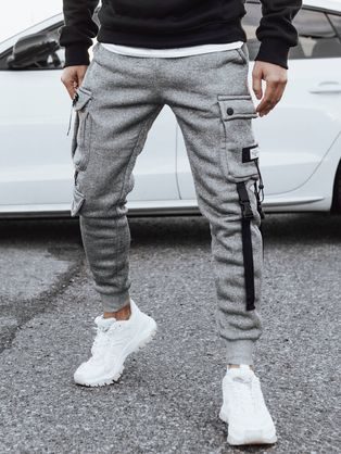 Trendy kapsáčové šedé jogger kalhoty