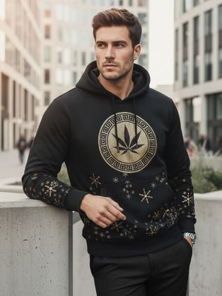 Černá mikina bez kapuce s potiskem Denim