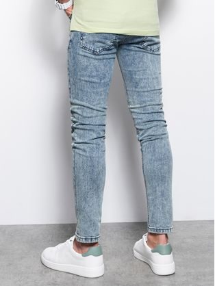 Elegantní slim fit modré pánské džíny