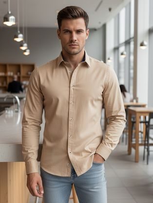 Pánská béžová elegantní košile