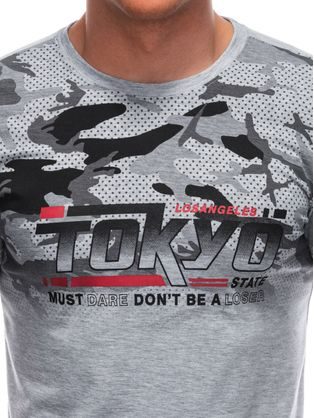 Šedé tričko s nápisem Tokyo S1925