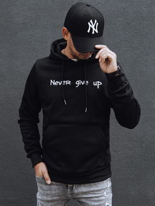 Černá pánská mikina s motivačním nápisem