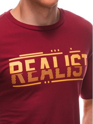 Červené tričko s nápisem Realist S1928