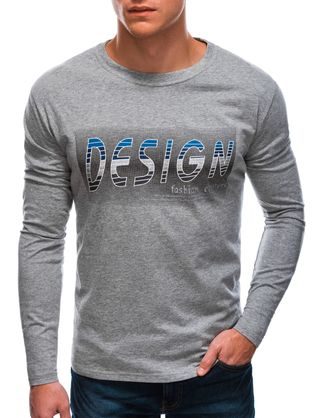 Šedé tričko s nápisem Design L154