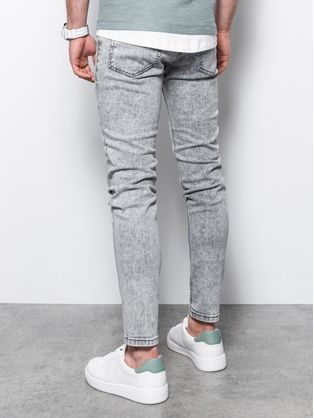 Riflové kalhoty v šedé barvě P1062
