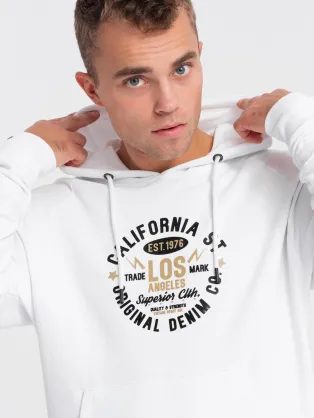 Stylová černá mikina s kontrastní kapucí