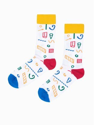Veselé ponožky v bílé barvě U240-V15