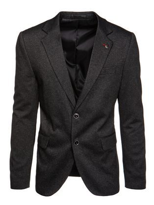 Stylové pánské sako v černo-šedé barvě