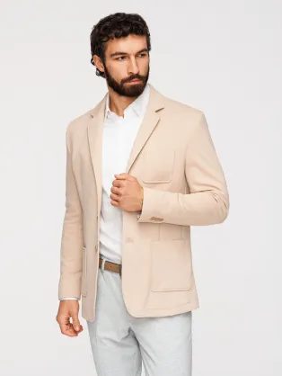 Béžové sportovní slim fit sako V5 M165
