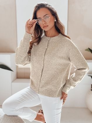 Krásný béžový dámský svetr s knoflíky Selina