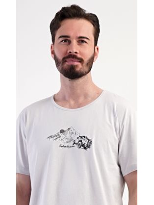 Grafitové pánské pyžamo s potiskem U489