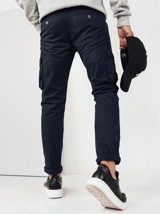 Trendy světle šedé chinos kalhoty s elastickým pásom V1 PACP-0157