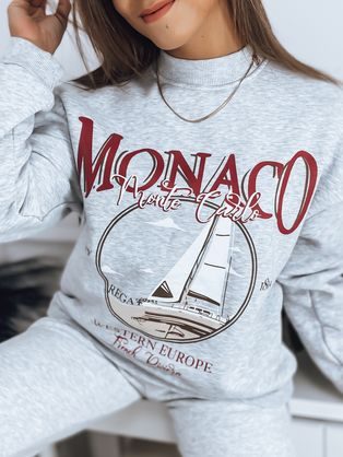Moderní dámská světle šedá mikina Monaco