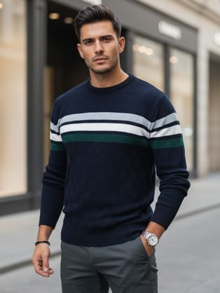 Trendy granátový pánský svetr