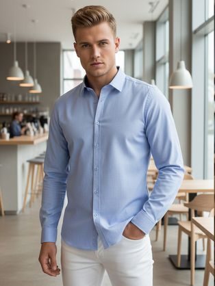 Modrá pánská košile slim fit