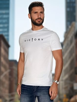 Jedinečné bílé tričko s nápisem Victory