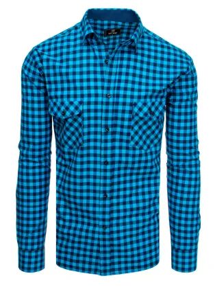 Károvaná košile nebesky modro-granátová