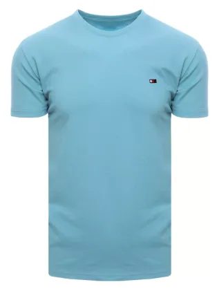 Světle nebesky modré bavlněné trendy tričko