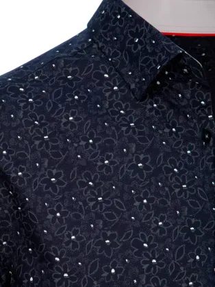 Elegantní granátová košile s květinovým vzorem