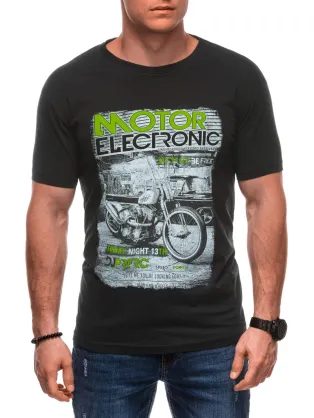 Černé tričko s moto-potiskem S2029