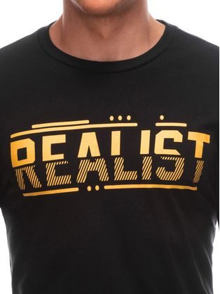 Černé tričko s nápisem Realist S1928
