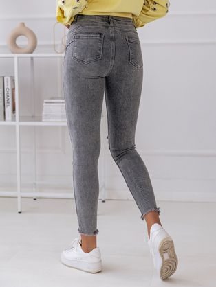 Moderní dámské potrhané šedé džíny Stilo
