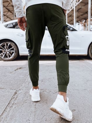 Poutavé zelené kapsáčové jogger kalhoty