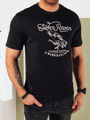 Černé bavlněné tričko s nápisem OMBRE V2 TSPT-0210