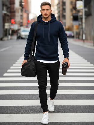 Pohodlná granátovo-černá tepláková souprava