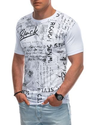 Bílé pánské tričko s popisem S1941