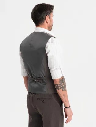 Trendy šedá elegantní vesta V3 BLZV-0112