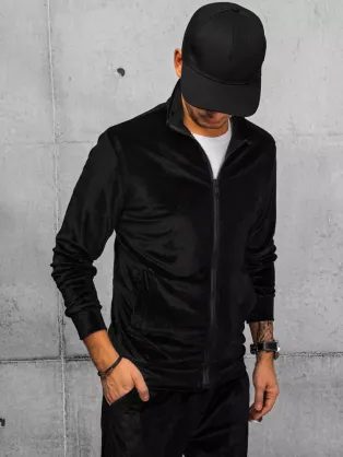 Moderní černá jednoduchá mikina