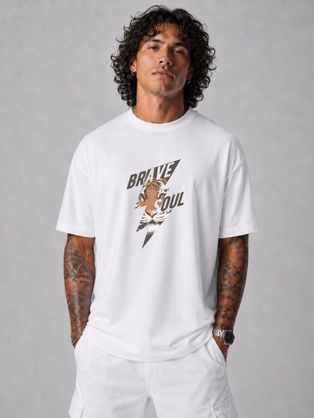 Bílé pánské tričko oversize s nápisem