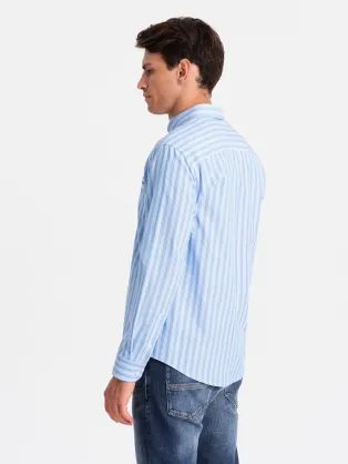 Zajímavá modrá košile s trendy vzorem V4 SHCS-0151