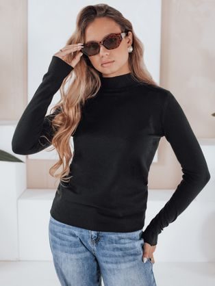 Jednobarevný černý dámsky polorolák TARLENA