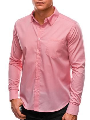 Moderní košile ve světle růžovém provedení K597