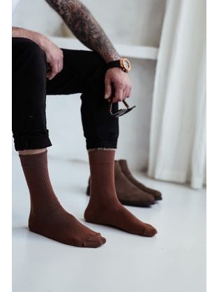 Elegantní hnědé pánské ponožky