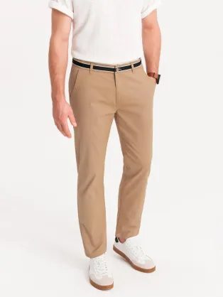 Pískové chinos kalhoty s ozdobným pasem V5 PACP-0118