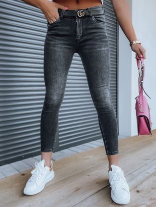 Černé dámské džíny v módním provedení Dina
