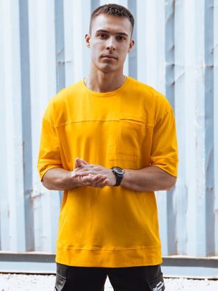 Bavlněné popelavé tričko s V-výstřihem V21 TSBS-0145