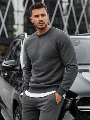 Antracitová pánská moderní mikina