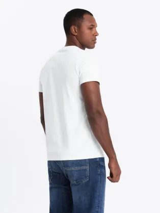 Tmavě modré bavlněné tričko s nápisem OMBRE V3 S2041