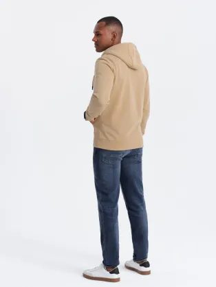 Moderní béžová mikina na zip V2 SSZP-0140